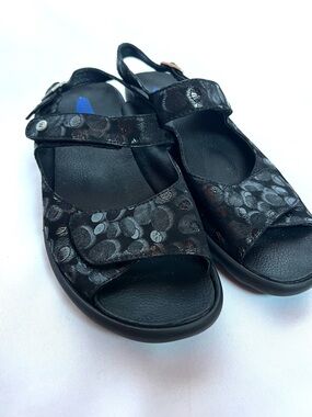Wolky Leather Wedge Sandals Size 41 US 10 Comfort Adjustable Straps